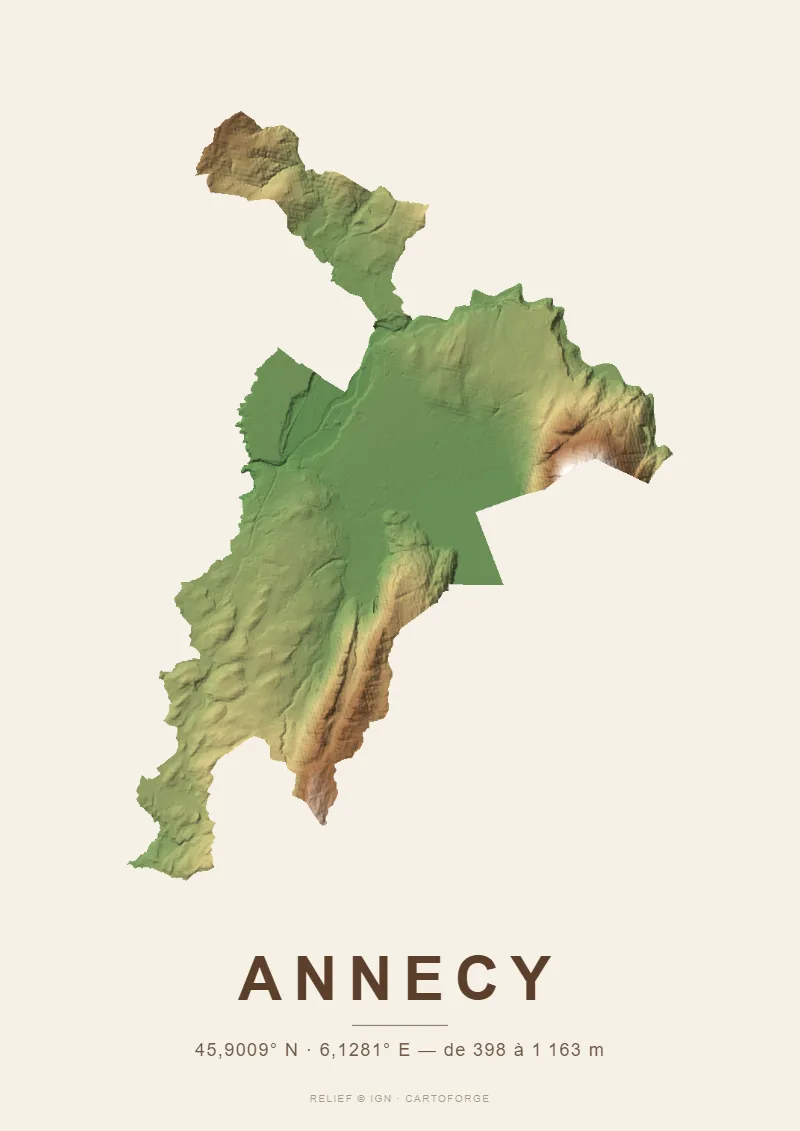 Annecy en relief — Annecy, Haute-Savoie